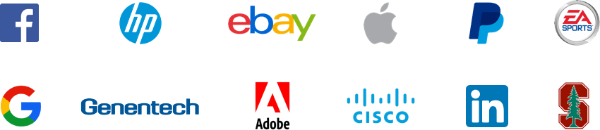 List of companies that entrusted Synergy's services: Facebook, HP, eBay, Apple, PayPal, EA Sports, Google, Genentech, Adobe, Cisco, LinkedIn and Stanford.