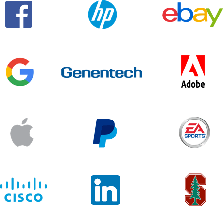 List of companies that entrusted Synergy's services: Facebook, HP, eBay, Apple, PayPal, EA Sports, Google, Genentech, Adobe, Cisco, LinkedIn and Stanford.